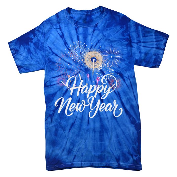 Happy New Year 2025 Fireworks New YearS Eve Party Countdown Tie-Dye T-Shirt