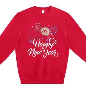 Happy New Year 2025 Fireworks New YearS Eve Party Countdown Premium Crewneck Sweatshirt