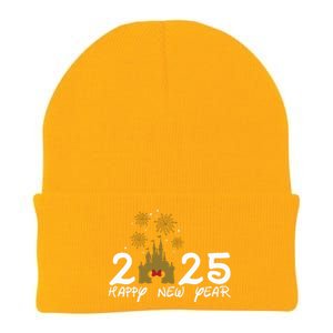 Happy New Year 2025 Magical Castle Holiday Knit Cap Winter Beanie