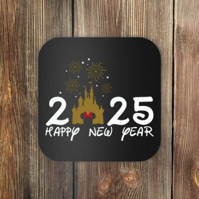 Happy New Year 2025 Magical Castle Holiday Coaster