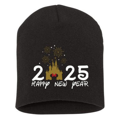 Happy New Year 2025 Magical Castle Holiday Short Acrylic Beanie