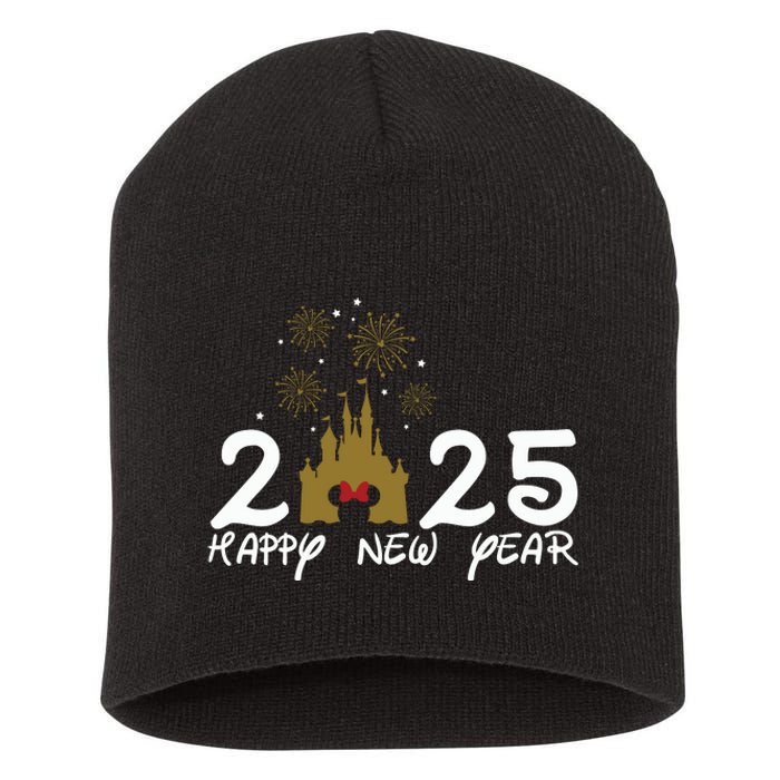 Happy New Year 2025 Magical Castle Holiday Short Acrylic Beanie