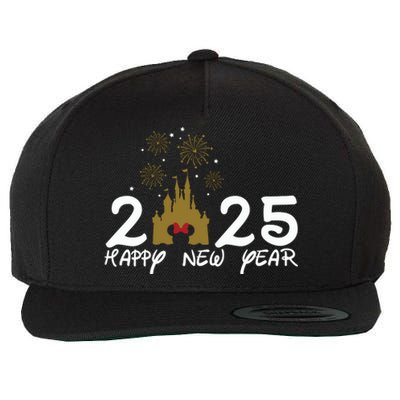 Happy New Year 2025 Magical Castle Holiday Wool Snapback Cap