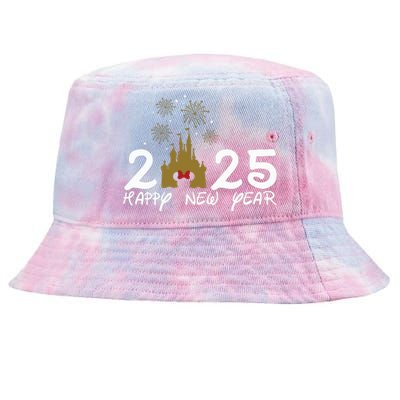 Happy New Year 2025 Magical Castle Holiday Tie-Dyed Bucket Hat