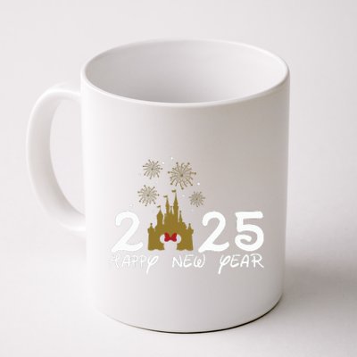 Happy New Year 2025 Magical Castle Holiday Coffee Mug