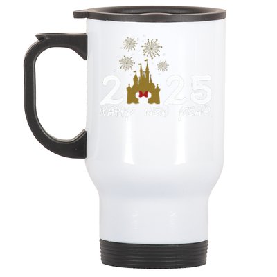 Happy New Year 2025 Magical Castle Holiday Stainless Steel Travel Mug