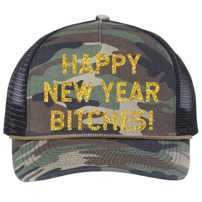 Happy New Year Bitches Celebration New Years Eve Retro Rope Trucker Hat Cap