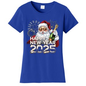 Happy New Year 2025 With Santa Fireworks Celebration Vibes Gift Women's T-Shirt