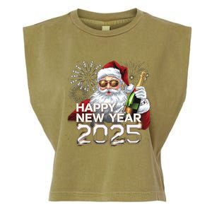 Happy New Year 2025 With Santa Fireworks Celebration Vibes Gift Garment-Dyed Women's Muscle Tee