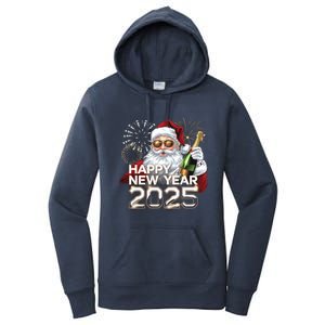 Happy New Year 2025 With Santa Fireworks Celebration Vibes Gift Women's Pullover Hoodie