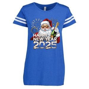 Happy New Year 2025 With Santa Fireworks Celebration Vibes Gift Enza Ladies Jersey Football T-Shirt