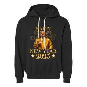 Happy New Year 2025 Funny Trump New Year New America Garment-Dyed Fleece Hoodie