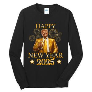 Happy New Year 2025 Funny Trump New Year New America Tall Long Sleeve T-Shirt