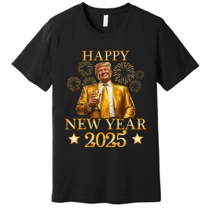 Happy New Year 2025 Funny Trump New Year New America Premium T-Shirt