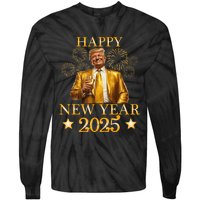 Happy New Year 2025 Funny Trump New Year New America Tie-Dye Long Sleeve Shirt