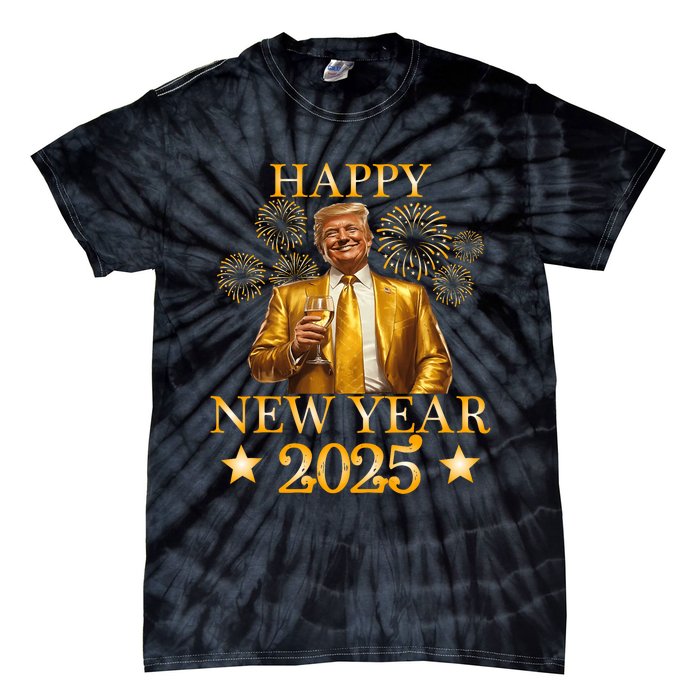 Happy New Year 2025 Funny Trump New Year New America Tie-Dye T-Shirt