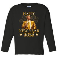 Happy New Year 2025 Funny Trump New Year New America Toddler Long Sleeve Shirt