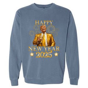 Happy New Year 2025 Funny Trump New Year New America Garment-Dyed Sweatshirt