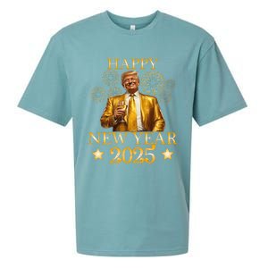 Happy New Year 2025 Funny Trump New Year New America Sueded Cloud Jersey T-Shirt