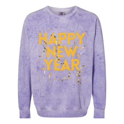 Happy New Year NYE Party Funny New Years Eve Confetti Colorblast Crewneck Sweatshirt