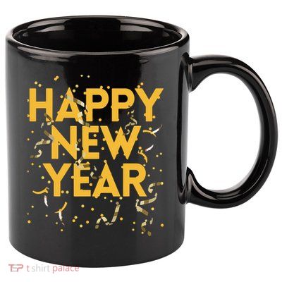 Happy New Year NYE Party Funny New Years Eve Confetti 11oz C Handle Ceramic Mug