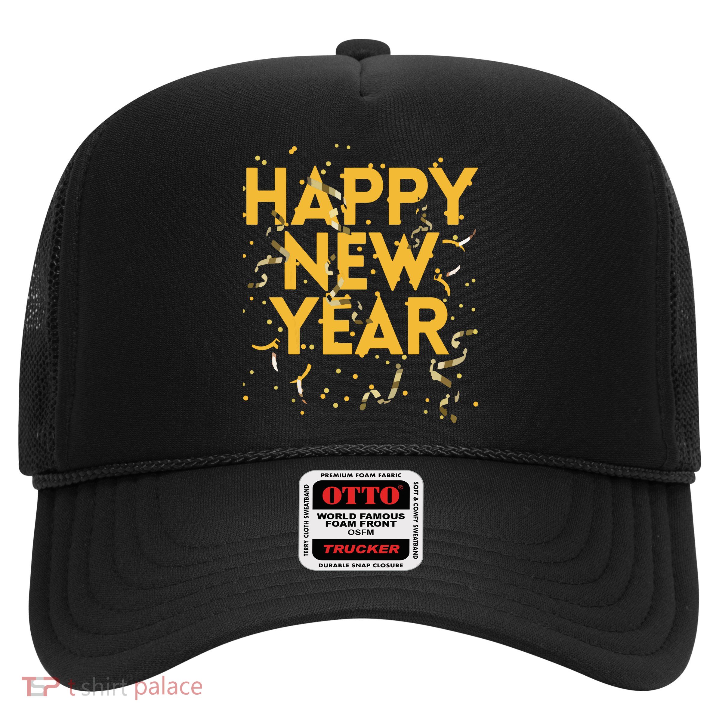 Happy New Year NYE Party Funny New Years Eve Confetti Trucker Hat