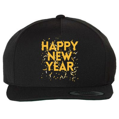 Happy New Year NYE Party Funny New Years Eve Confetti Wool Snapback Cap