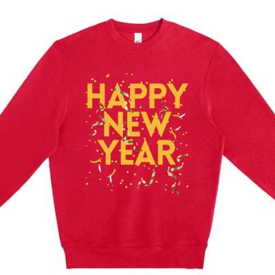 Happy New Year NYE Party Funny New Years Eve Confetti Premium Crewneck Sweatshirt