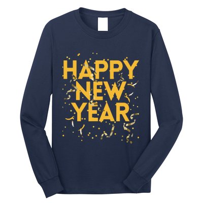 Happy New Year NYE Party Funny New Years Eve Confetti Long Sleeve Shirt