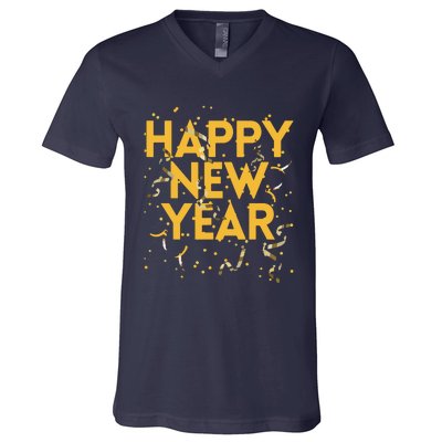 Happy New Year NYE Party Funny New Years Eve Confetti V-Neck T-Shirt