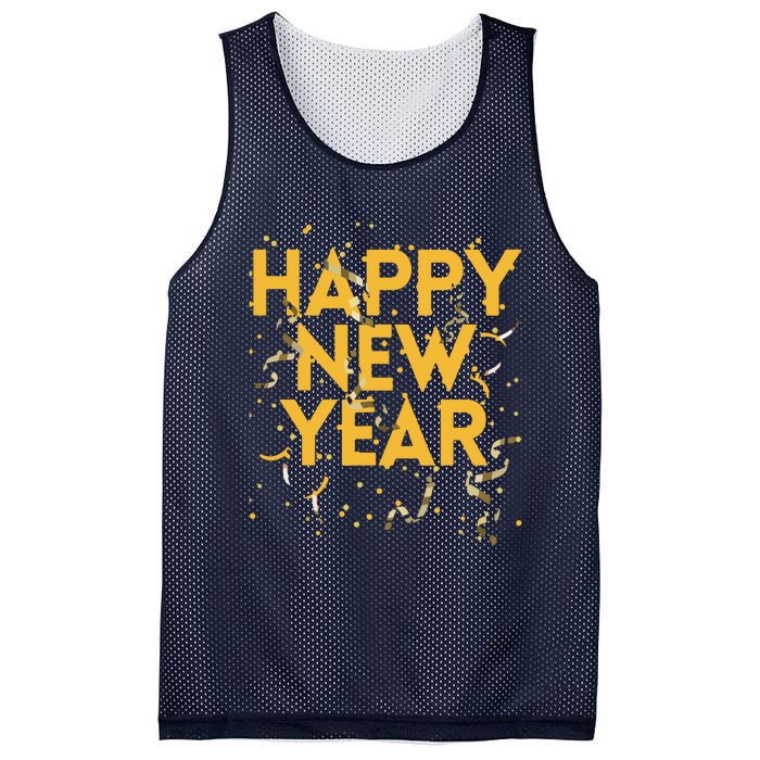 Happy New Year NYE Party Funny New Years Eve Confetti Mesh Reversible Basketball Jersey Tank