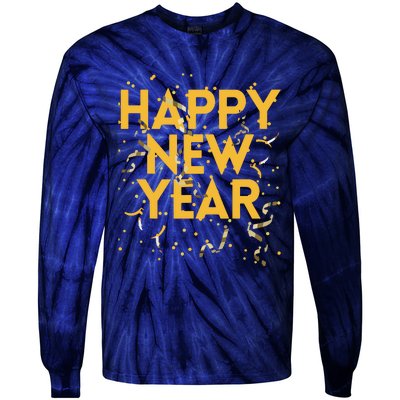 Happy New Year NYE Party Funny New Years Eve Confetti Tie-Dye Long Sleeve Shirt