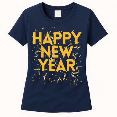 Happy New Year NYE Party Funny New Years Eve Confetti Womens T-Shirt