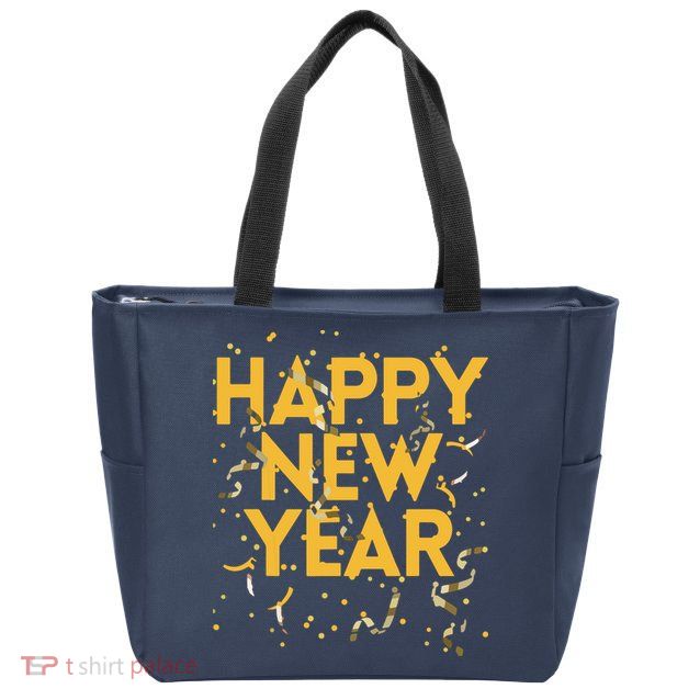 Happy New Year NYE Party Funny New Years Eve Confetti Zip Tote Bag