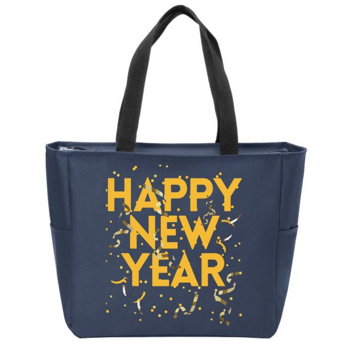 Happy New Year NYE Party Funny New Years Eve Confetti Zip Tote Bag