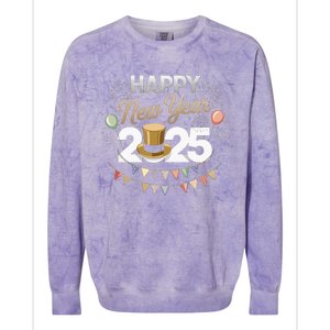 Happy New Year Party 2025 Ballon Family Matching Colorblast Crewneck Sweatshirt