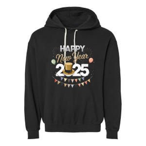 Happy New Year Party 2025 Ballon Family Matching Garment-Dyed Fleece Hoodie