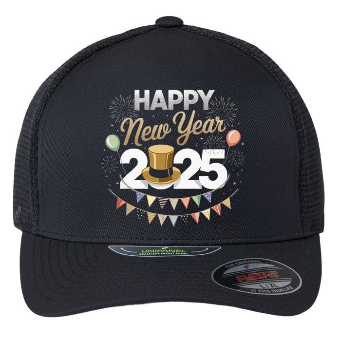 Happy New Year Party 2025 Ballon Family Matching Flexfit Unipanel Trucker Cap