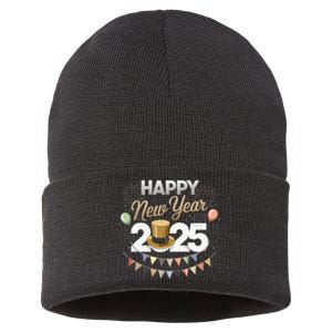 Happy New Year Party 2025 Ballon Family Matching Sustainable Knit Beanie