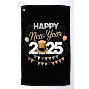 Happy New Year Party 2025 Ballon Family Matching Platinum Collection Golf Towel