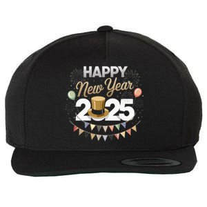 Happy New Year Party 2025 Ballon Family Matching Wool Snapback Cap