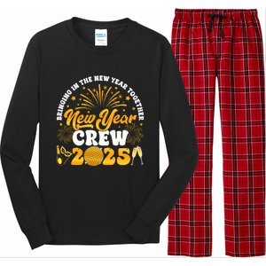 Happy New Year Crew 2025 Champagne Happy New Years Eve Party Gift Long Sleeve Pajama Set