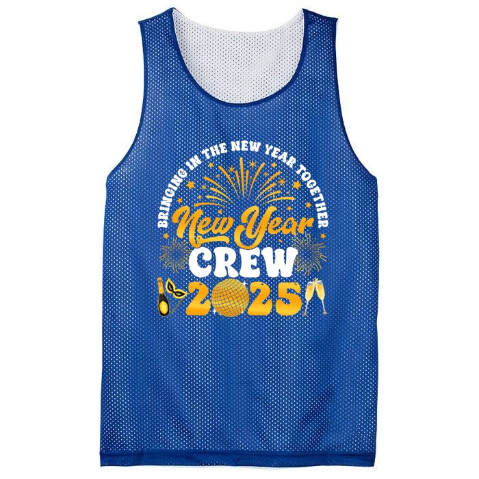 Happy New Year Crew 2025 Champagne Happy New Years Eve Party Gift Mesh Reversible Basketball Jersey Tank