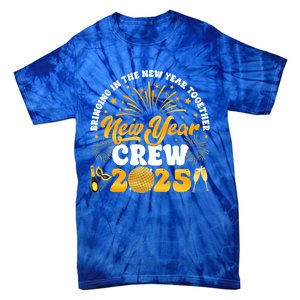 Happy New Year Crew 2025 Champagne Happy New Years Eve Party Gift Tie-Dye T-Shirt