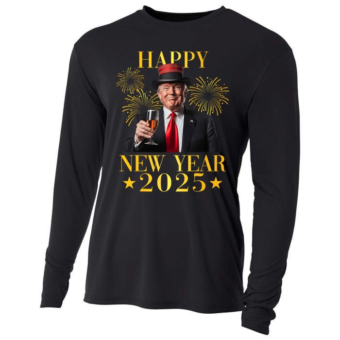 Happy New Year 2025 Funny Trump New Year New America Cooling Performance Long Sleeve Crew