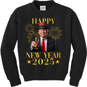 Happy New Year 2025 Funny Trump New Year New America Kids Sweatshirt