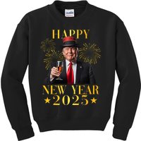 Happy New Year 2025 Funny Trump New Year New America Kids Sweatshirt