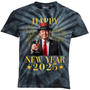 Happy New Year 2025 Funny Trump New Year New America Kids Tie-Dye T-Shirt