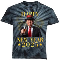 Happy New Year 2025 Funny Trump New Year New America Kids Tie-Dye T-Shirt