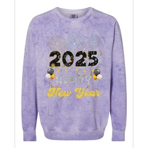 Happy New Year Party 2025 Ballon Family Matching Colorblast Crewneck Sweatshirt